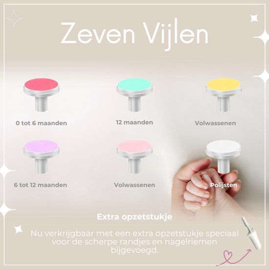 NilaFee® – Elektrische Baby-Nagelfeile – Inklusive Batterien – Maniküre-Set – Pflegeset – Nagelschere – Dusty Pink