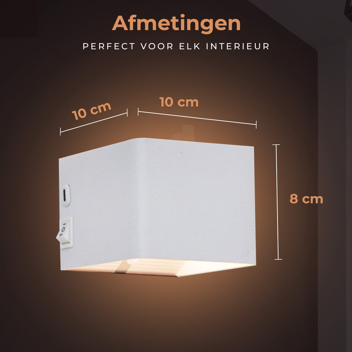 Techvavo® Wiederaufladbare Wandleuchte - 2 Stück - Kabellos, Smart, Weiß - Für Wohnzimmer, Badezimmer, Kinderzimmer, Schlafzimmer - 12x6x4 cm