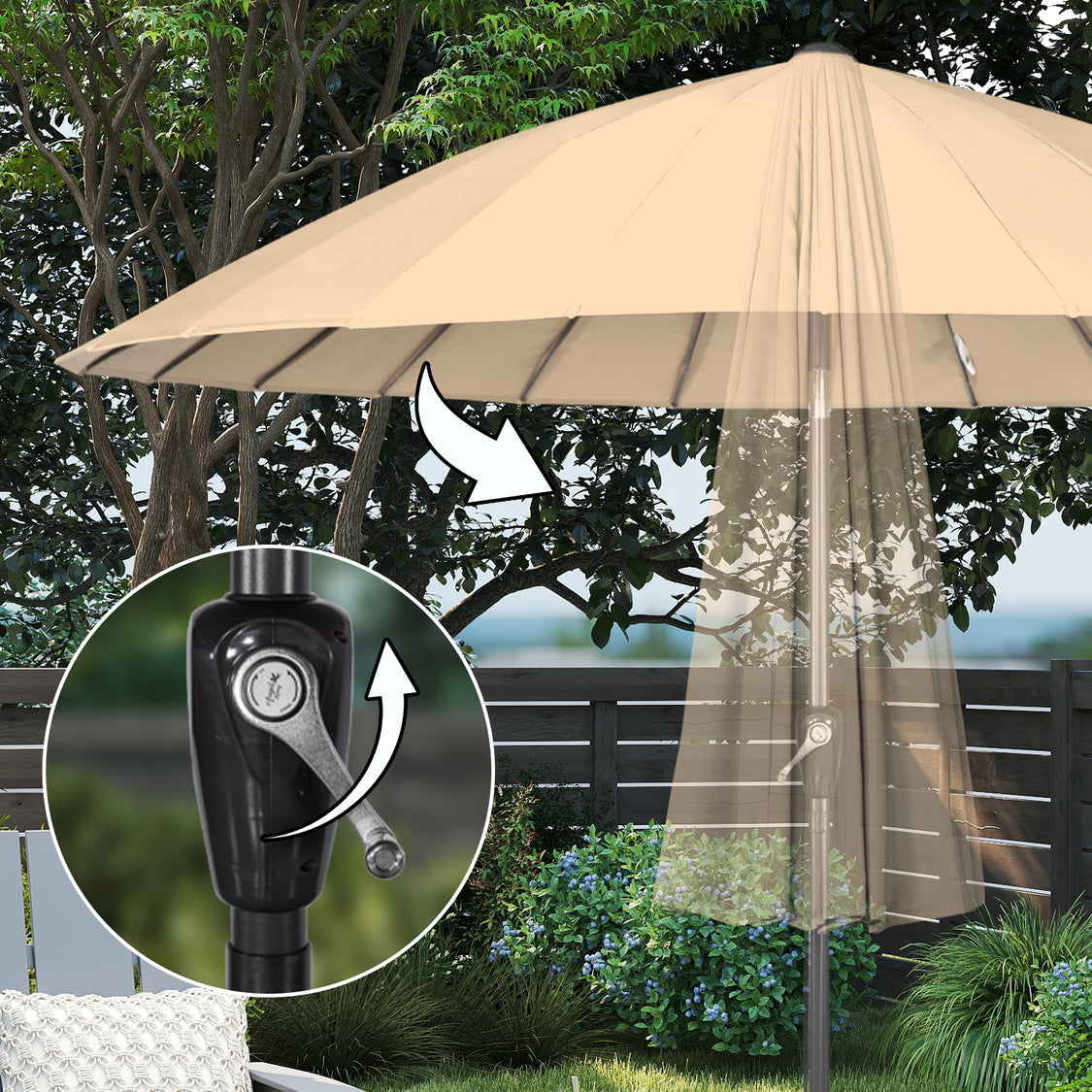 Angel Living Sonnenschirm 250 cm – beige