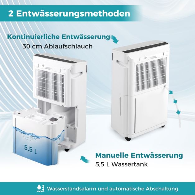Coast Luftentfeuchter – 28,5 l pro Tag – bis zu 35 m² – 35 x 20 x 61 cm – Weiß