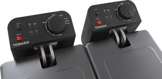 Tomado TDF6001B - Doppelfritteuse - 2 x 3 Liter - Kaltzone - schwarz