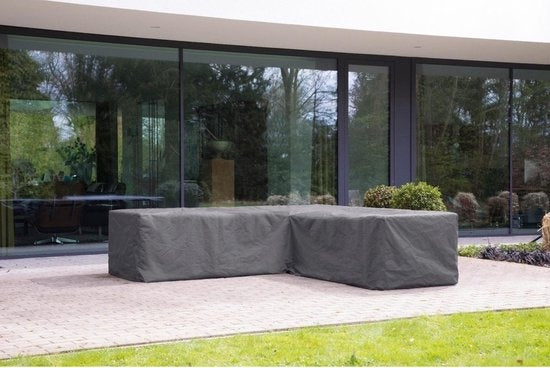 Perel Outdoor-Abdeckung für Garten-Set, grau, L-Form, 250 cm x 250 cm x 70 cm