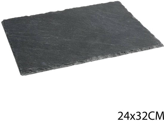Secret de Gourmet Servierbrett für Häppchen/Fingerfood – 24 x 32 cm – Schiefer – Snackbrett – Tapasbrett – Käsebrett