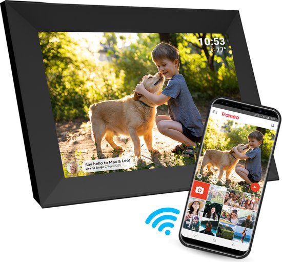 Denver Digitaler Fotorahmen 10,1-Zoll - 1920x1200 Full HD+ - Frameo App - Fotorahmen - WiFi - 16GB - IPS-Touchscreen - PFF1063B