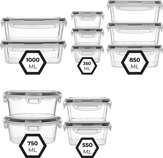 Stosh Freshness Trays - Meal Prep Trays - Gefrierschalen - Lebensmittelbehälter - 12 Stück - Kunststoff - BPA frei