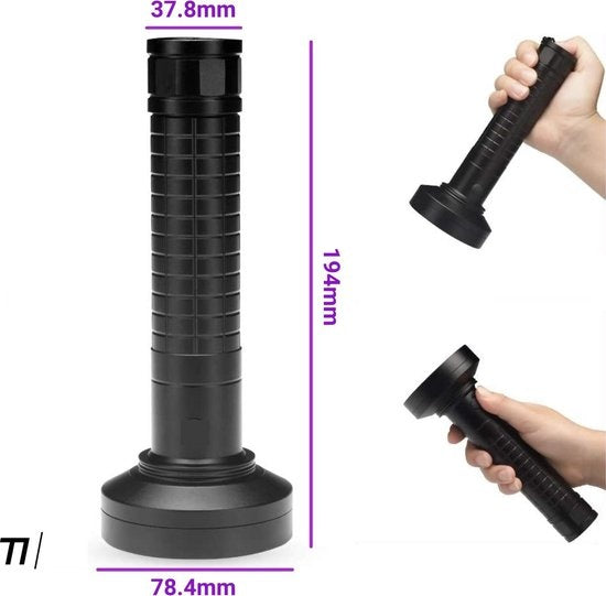 TIKKENS - UV-Taschenlampe XXL - 100 ultraviolette LEDs - Schwarzlicht-Taschenlampe - 395nm