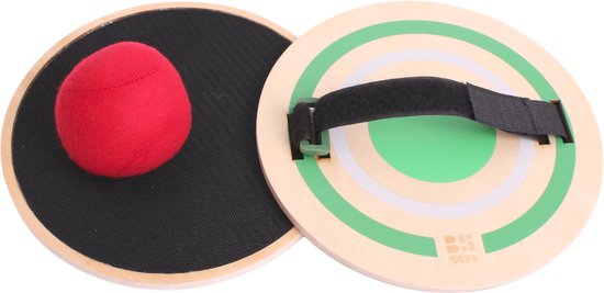 BS Toys Fangspiel – Holzspielzeug – Sport – Fang- und Wurfspiel mit Klettverschluss