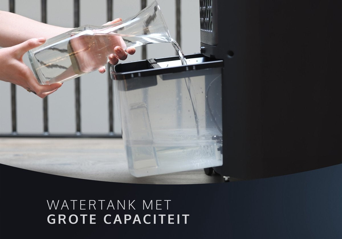 JAP Appliances - 4in1 Klimagerät - mit Wasser - Fernbedienung und Timer - Oszillierender Luftbefeuchter - Schwarz
