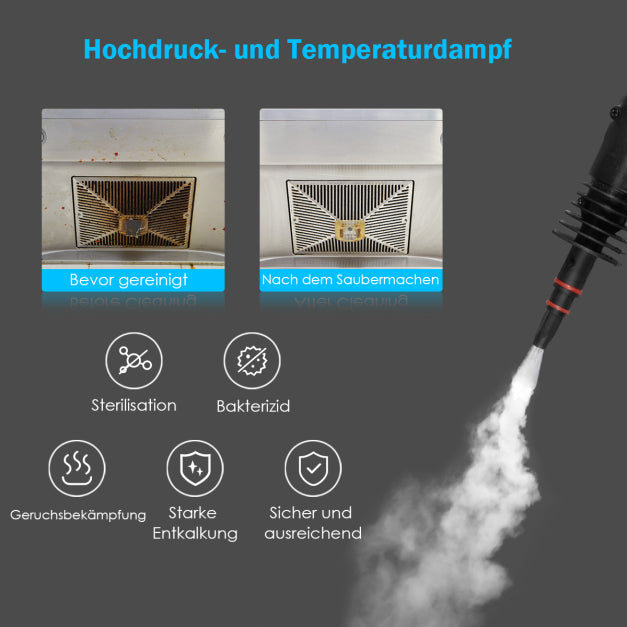 Coast Dampfreiniger - 1050W - Inkl. 9 Zubehörteile - 27 x 13,5 x 21 cm - Gelb