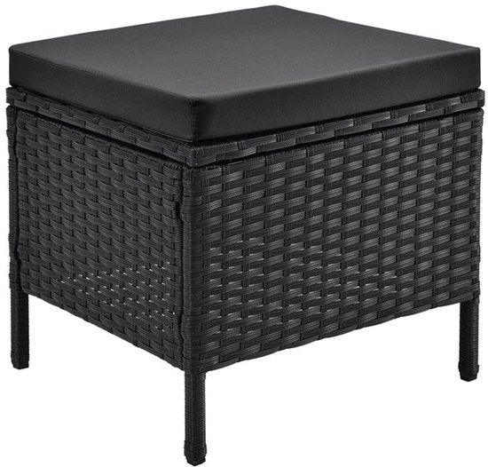 Lounge-Set Manacor - Polyrotan - schwarz/grau