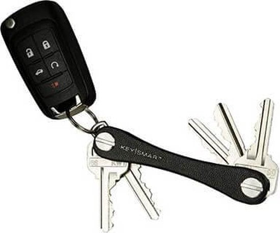 Keysmart Schlüsselanhänger Leather Edition - Schwarzes Leder