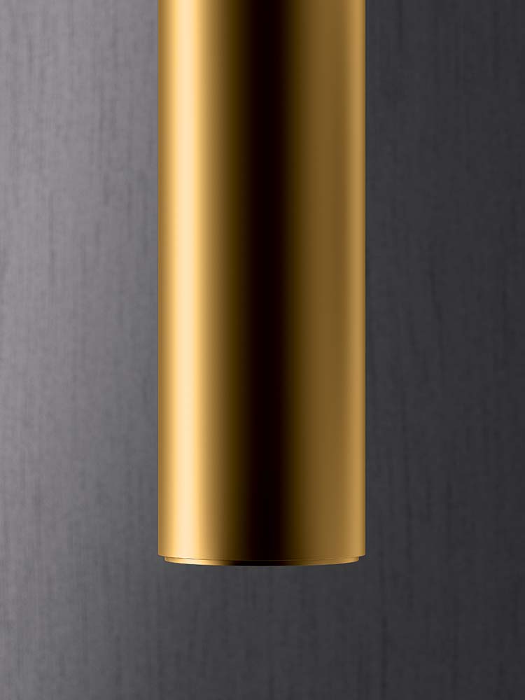 Tube Pendelleuchte Eisen 60x6x120 gold