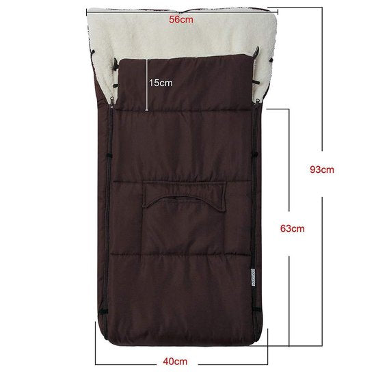 BabyGaga Kinderwagen Fußsack Braun | Teddy | Maxi-Cosi | mit Aufbewahrungstasche