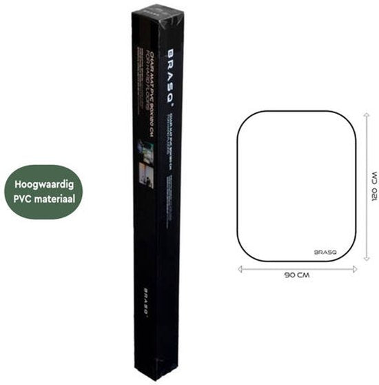 BRASQ Rechteckige Stuhlmatte CM100 - Transparent - 90x120 cm - Hochwertiges PVC - Bodenschutz für harte Böden