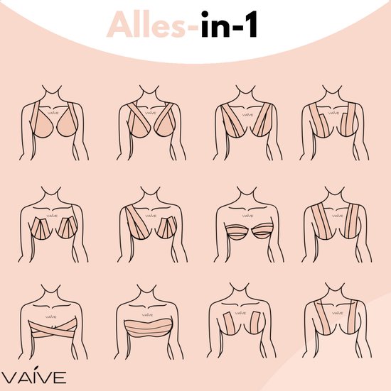 VAIVE Brustband mit Brustwarzenabdeckungen - Brustwarzenabdeckungen - Brustwarzenaufkleber - Mode BH Kleid Brust - Brustband