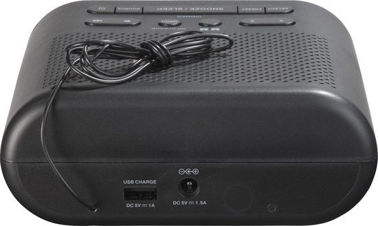Denver CRD-505, DAB+ Radiowecker mit USB-Anschluss zum Laden von Smartphones