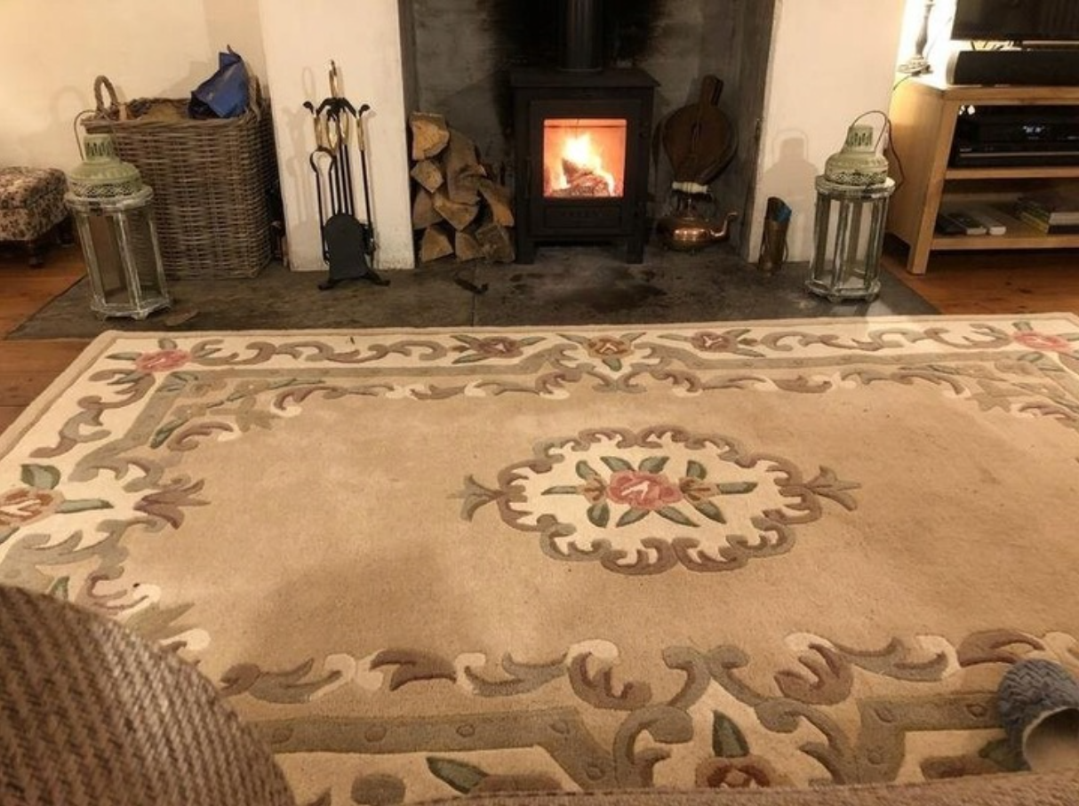 Flair Rugs Lotus Premium Aubusson Fawn Wollteppich 67x210 cm - Beige/Braun