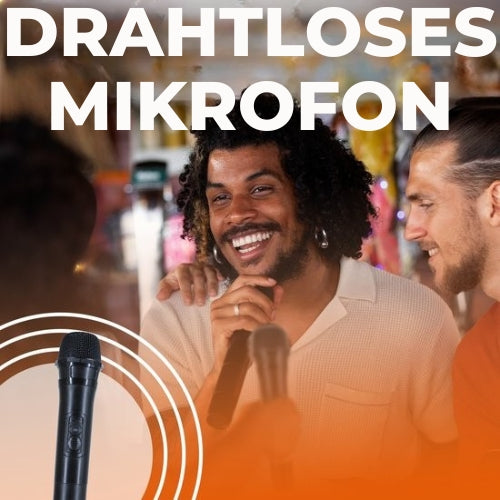 Denver - BPS458 - Bluetooth Party Lautsprecher - mit Discolichtern - Inkl. drahtlosem Mikrofon & Fernbedienung - Schwarz