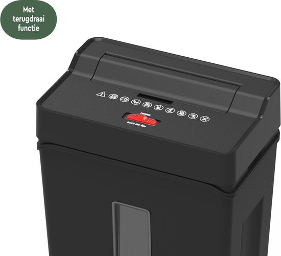 BRASQ Aktenvernichter mit Auffangbehälter Schwarz - 22 Liter Aktenvernichter für Heim und Büro - Kreditkartenvernichter - P4 - 10 Blatt Mikroschnipsel 2 x 15 mm