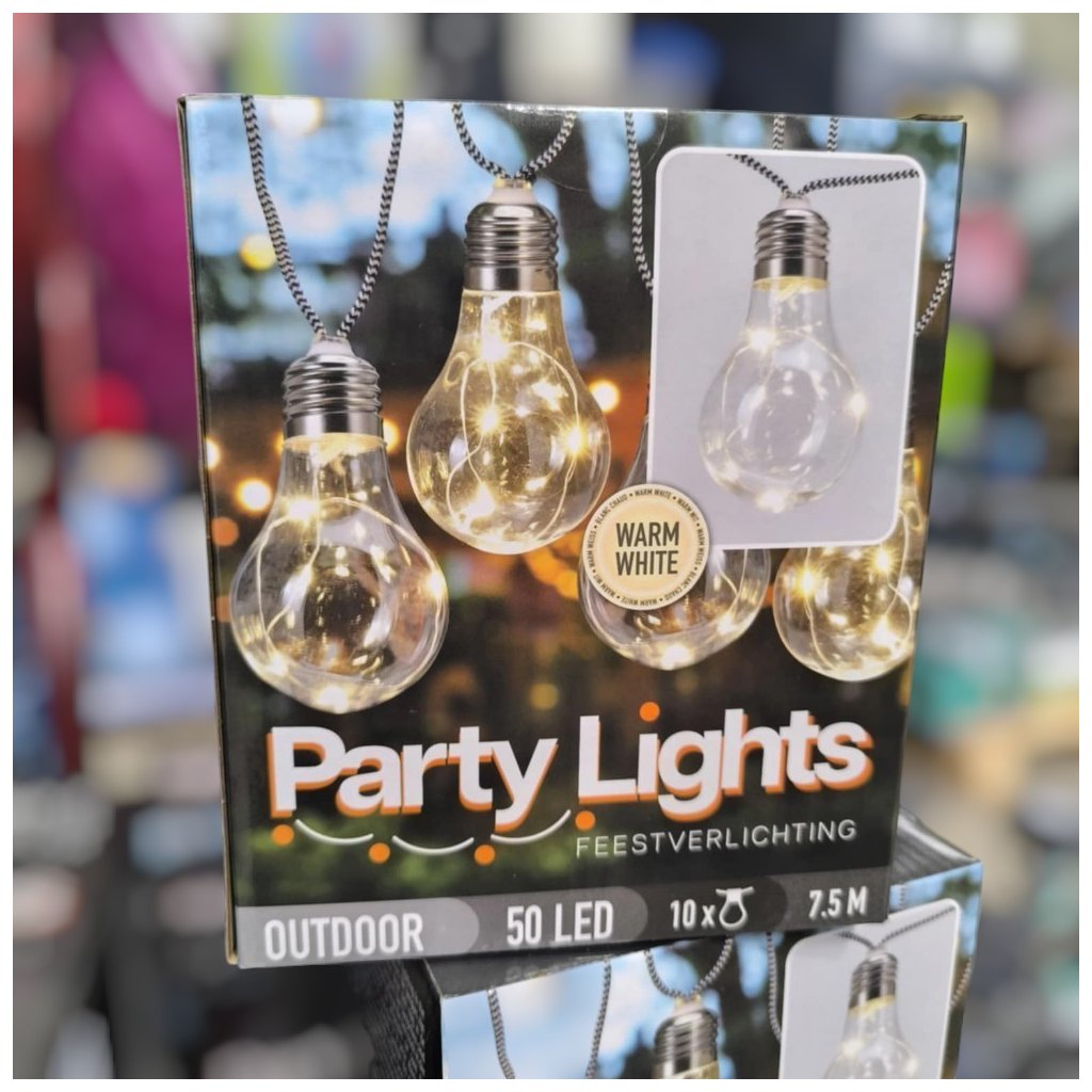 Plantex LED-Lichterkette – Glühbirnen – Kaltweiß – für den Außenbereich – 7,5 m