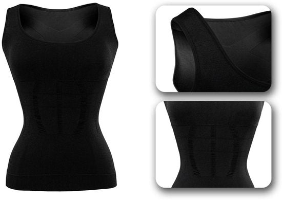 Milanoro - Figurkorrigierendes Unterhemd für Frauen - Schwarz - L