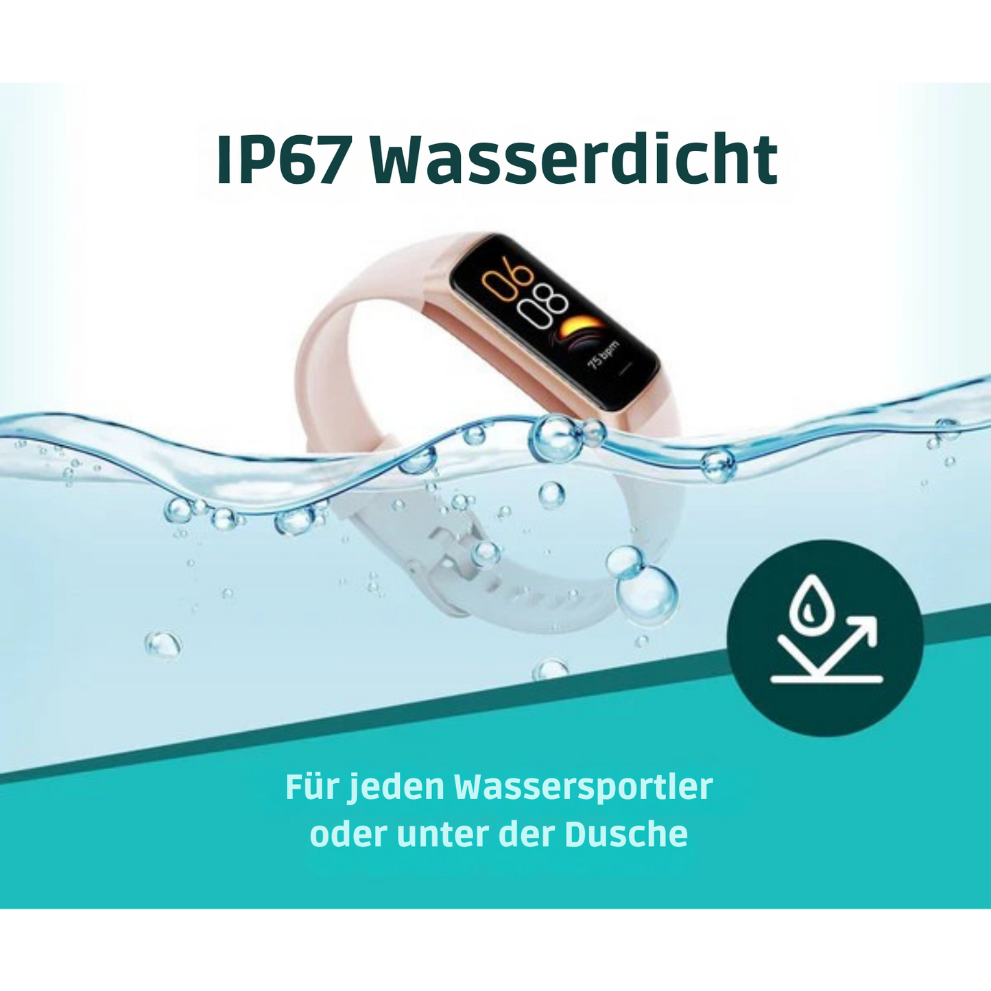 FITAGE - Smartwatch - Aktivitätstracker & Schrittzähler – IP67 wasserdicht – 14 Tage Batterielaufzeit - Pink