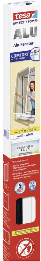 tesa ALU COMFORT 55195-00002-00 Fliegengitter (B x H) 1200 mm x 1500 mm Weiß 1 Stück