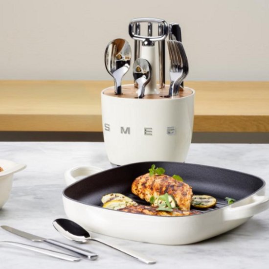 Smeg – Besteckhalter – Cremefarben – Für 6 Personen geeignet