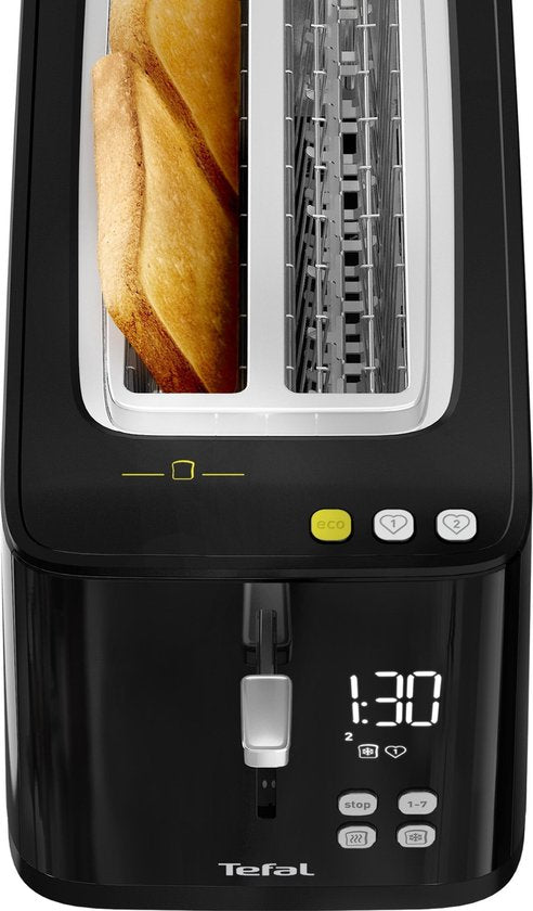 Tefal Smart & Light TL6408 – Toaster XL – 4 Scheiben Brot – Digitalanzeige – 7 Bräunungsstufen – Herausnehmbare Krümelfangschale
