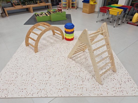 NilaFee™ – Spielmatte – Schaumstoff – Baby – Spielteppich – Krabbelmatte – 180 x 120 x 1,5 cm – Puzzlematte – Aufbewahrungstasche – Classic Sand