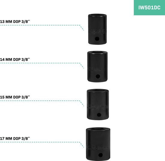 VONROC Akku-Schlagschrauber 20V - 150Nm - Inkl. 4 Steckschlüsseleinsätze - Ohne Akku & Ladegerät