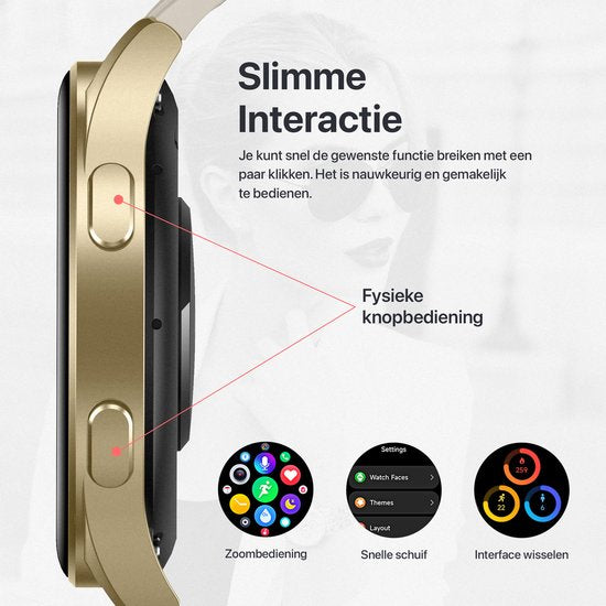 Otiume Zenith GTX05 – Smartwatch – 45 mm AMOLED-Display – GPS – Telefonieren über Bluetooth – Gold