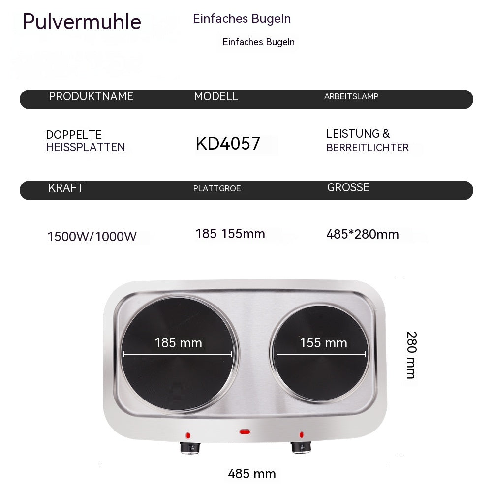DSP KD4057 Doppel-Elektrokochfeld – 2500 W
