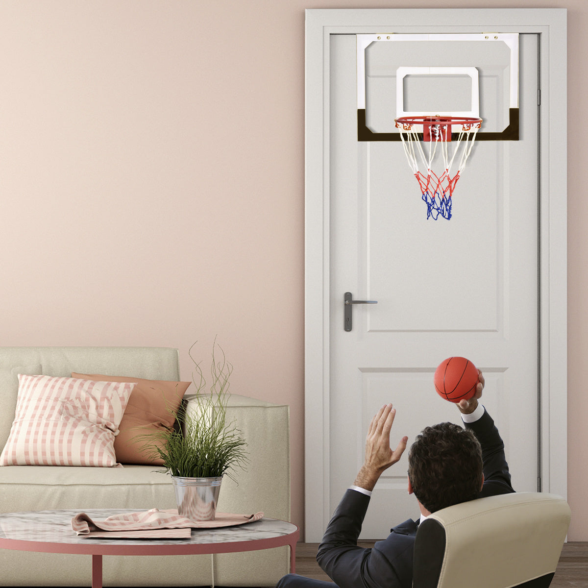 Coast Basketball Basketball Set Kinder Backboard mit Ring und Netz 45 x 30 cm
