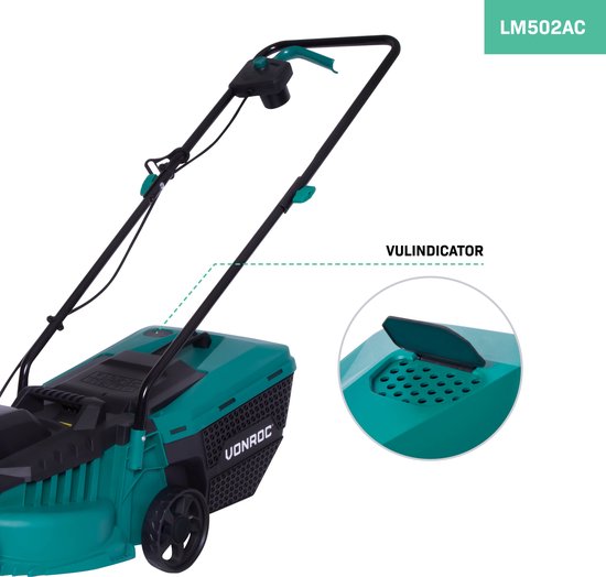 VONROC Elektro-Rasenmäher - 1300 W - Rasentrimmer 300 W - 32 cm Schnittbreite, Ø 230 mm Schnittkreis