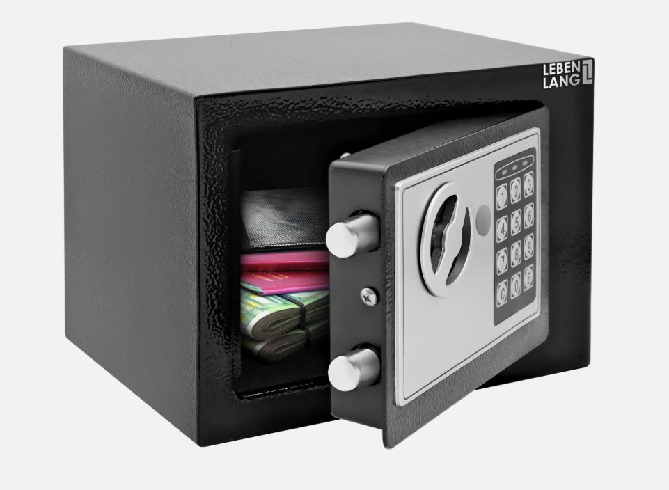 LEBENLANG - Elektronischer Safe 5L - Safe für Zuhause mit viel Zubehör