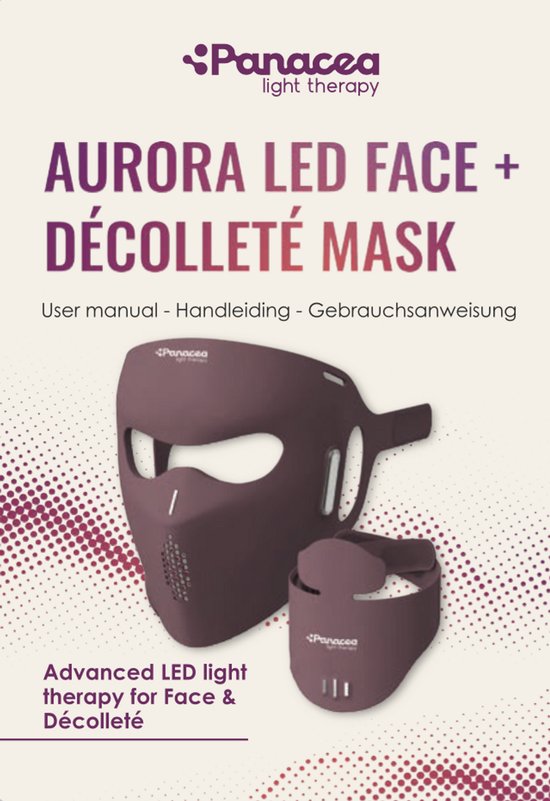 Panacea Aurora LED-Gesichtsmaske – Rotlicht & Infrarot – 90 LEDs – 6 Programme