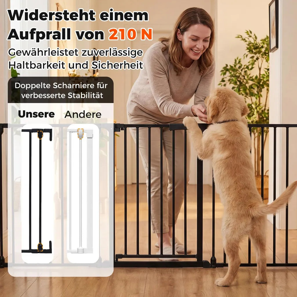 Coast 3-teiliges Treppengitter – Verstellbar 74,5–198 × 74,5 cm – Schwarz
