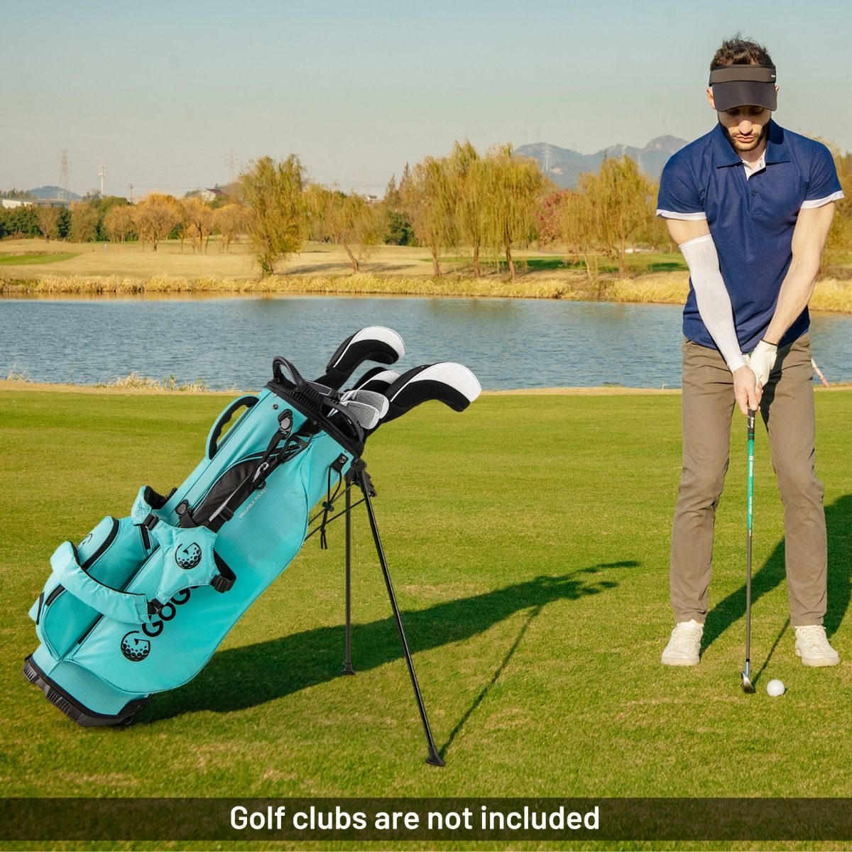 Coast Golf-Standtasche – 8 Fächer – 5 Staufächer – türkis