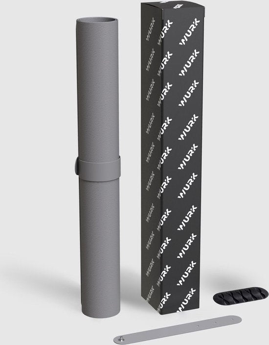 WURK Professionelle Schreibtischunterlage Kunstleder - Schreibtisch-Organizer - Inklusive Kabelclip - Grau - 120x60