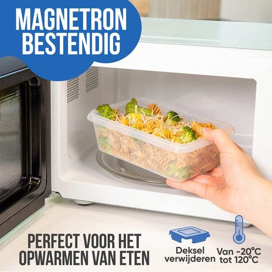 Strex Food Storage Containers - Meal Prep Containers - Kunststoff-Gefrierschrank-Container - mit Deckel - 18 Stück Set - BPA Free Microwave Containers