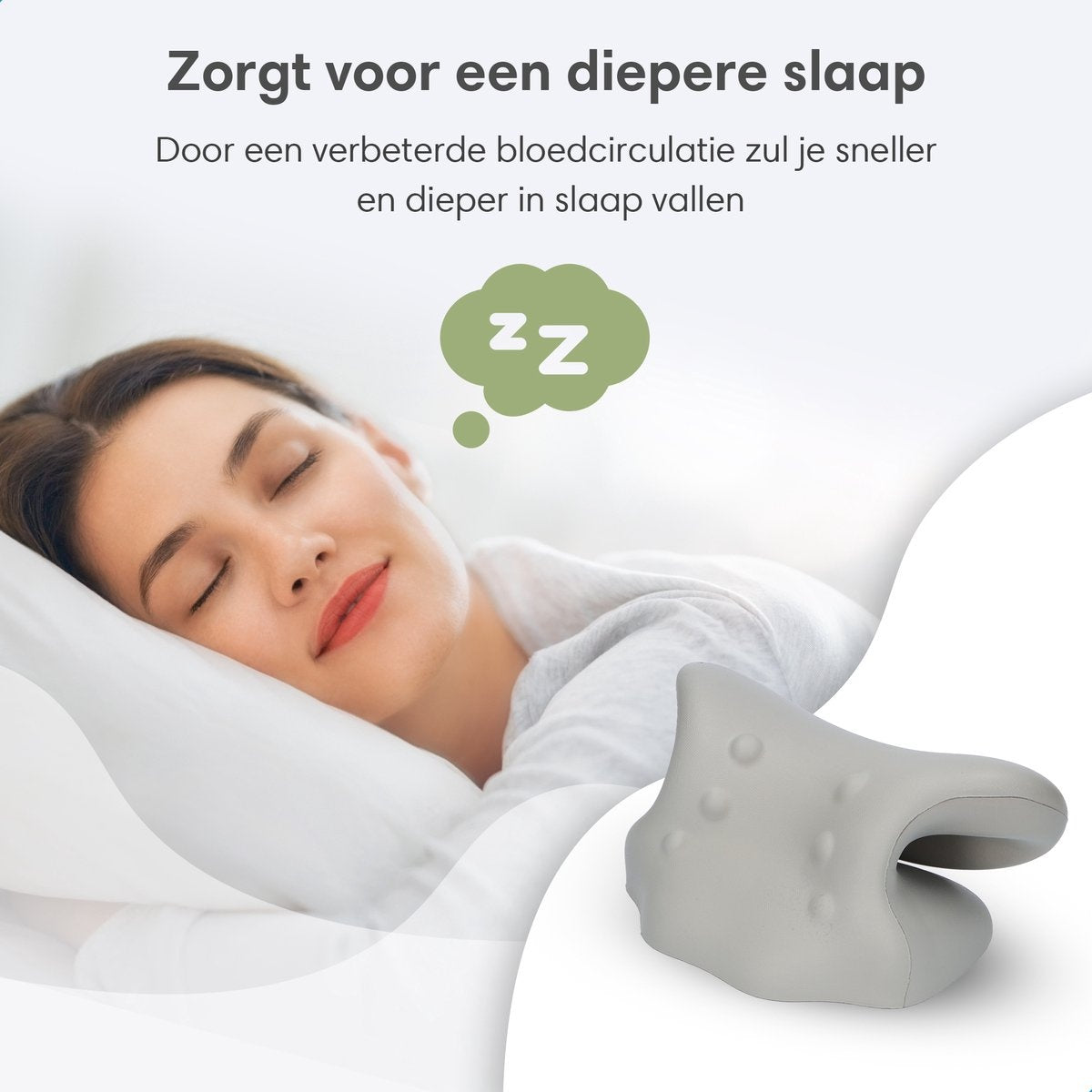 Lifeproducts Nackentrainer - Massagekissen - Nackenmassagegerät - Shiatsu-Massagekissen - Kissen für Nackenschmerzen - Nackentrainer - Grau