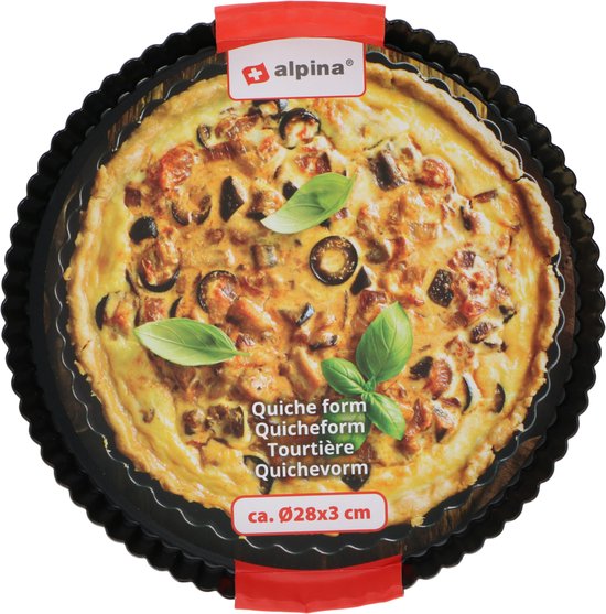 alpina Quicheform – herausnehmbarer Boden – Ø 28 x 3 cm – schwarz