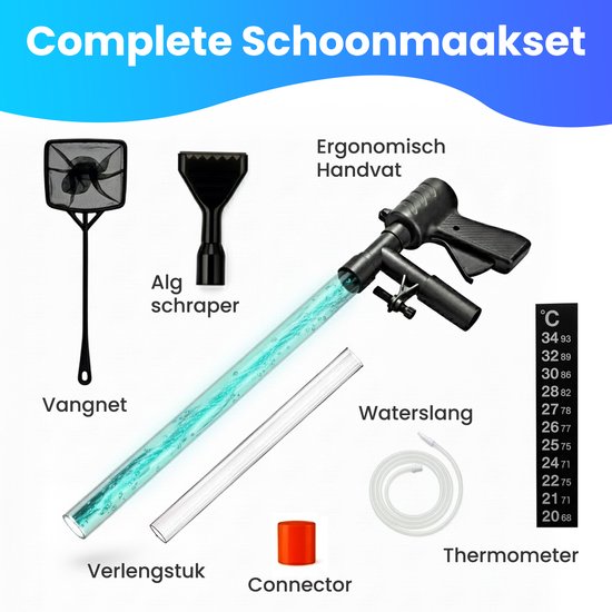Pawesome - Aquarium Staubsauger - Bodenreiniger - Kiesreiniger Aquarium - Bodenstaubsauger - Batteriefrei