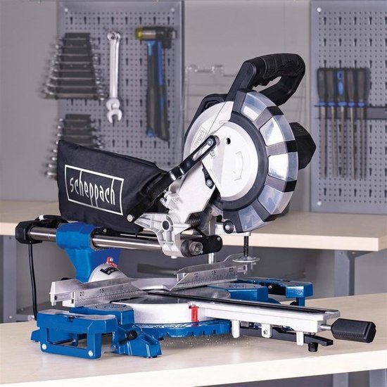Scheppach Kapp- und Gehrungssäge HM254SPX – 2200 W | 255 mm | Laser, LED und Drehtisch | 2 Sägeblätter