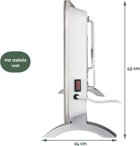 BRASQ Smart Convector Heater Weiß - Elektrische Heizung - Heizung mit WiFi bis zu 2000 Watt - 2 Einstellungen - Wasserdicht - bis zu 20M2