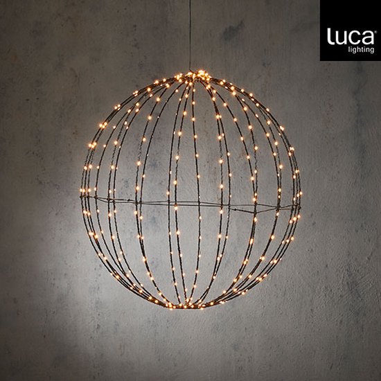 Luca Lighting Weihnachtslichterkugel mit warmweißen LED-Lichtern - Ø50 cm - Schwarz