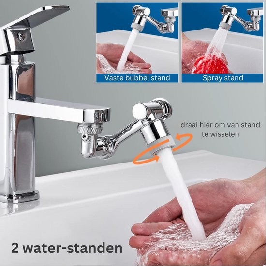Urban State Wasserhahnverlängerung - Wasserhahnaufsatz - Wasserhahnverlängerung - 1080° drehbar - universal