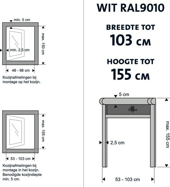 Bruynzeel Rollgaze-Fenster 103x155 weiß Serie S700