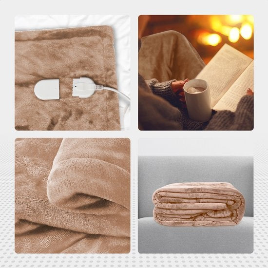 Auronic - Electric Blanket - Wärmedecke - 9 Wärmestufen - 2 Personen - 200x150 - Hellbraun